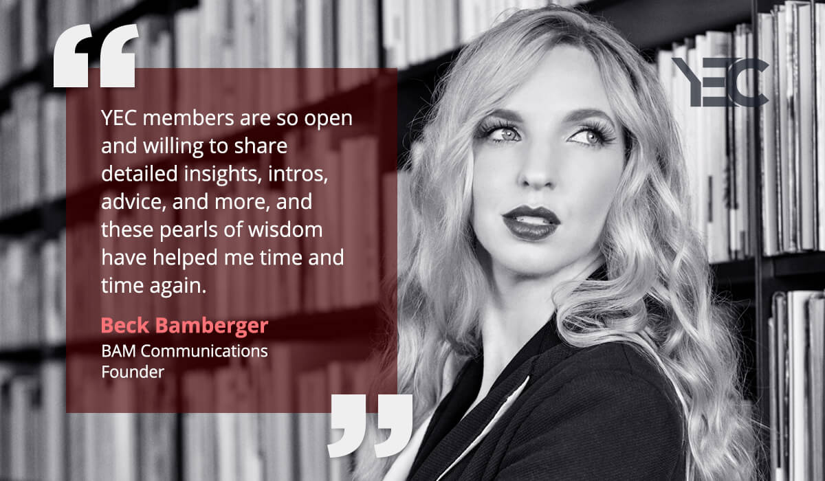 Beck Bamberger Values YEC’s Pearls of Wisdom as She Grows Her Company